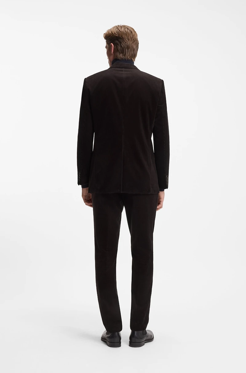 BECKHAM x BOSS pleat-front trousers striped cotton