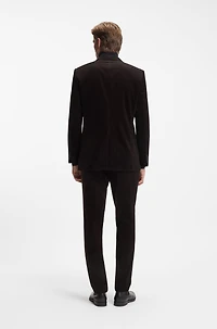 BECKHAM x BOSS pleat-front trousers striped cotton