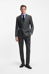 BECKHAM x BOSS trousers checked virgin wool