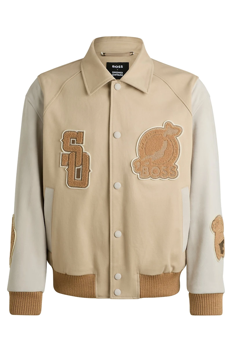 BOSS x Shohei Ohtani varsity jacket with special artwork