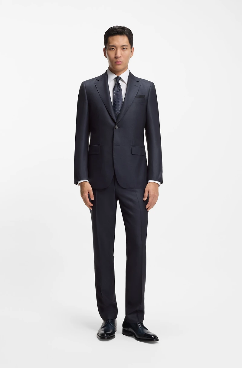 Two-piece regular-fit suit virgin wool and silk