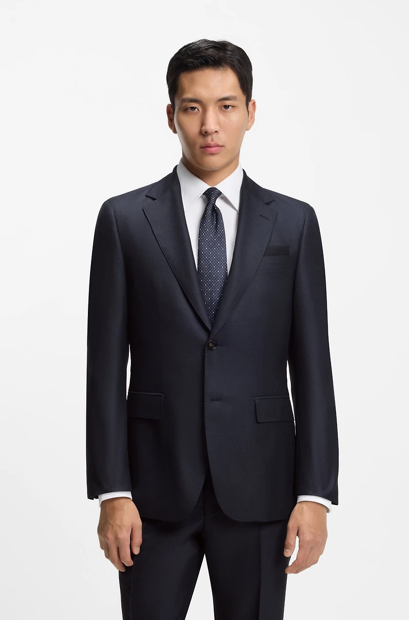 Two-piece regular-fit suit virgin wool and silk