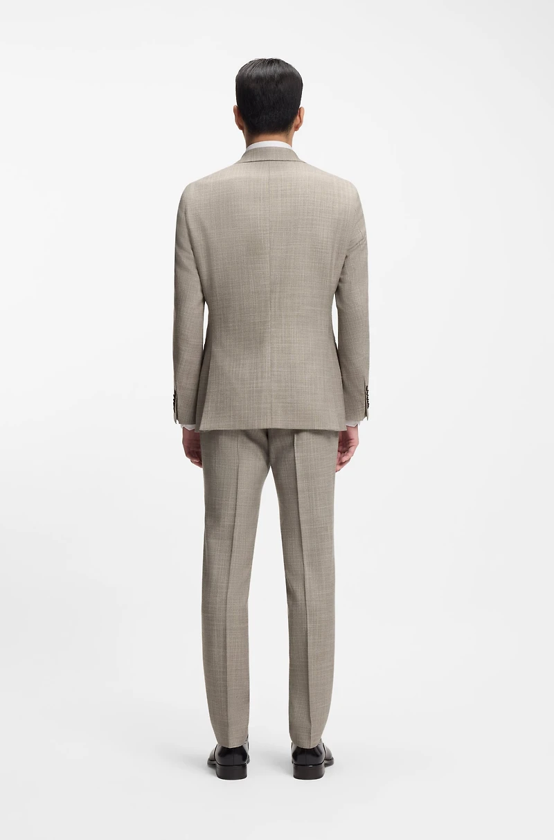 Patterned two-piece slim-fit suit a wool-silk blend