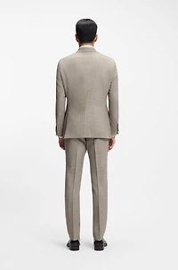 Patterned two-piece slim-fit suit a wool-silk blend