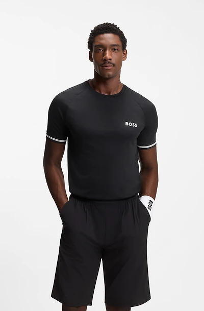 Active slim-fit T-shirt with tennis-ball embossing