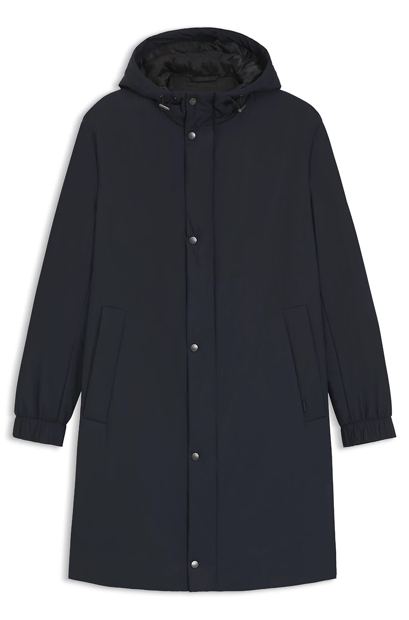 Padded coat with water-repellent finish