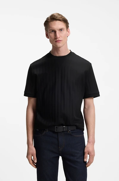 Vertical-stripe T-shirt mercerised cotton