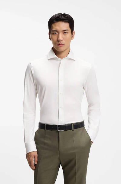 Slim-fit shirt an Italian-made cotton blend