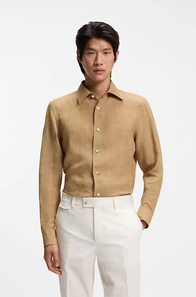 Slim-fit shirt Italian-made linen