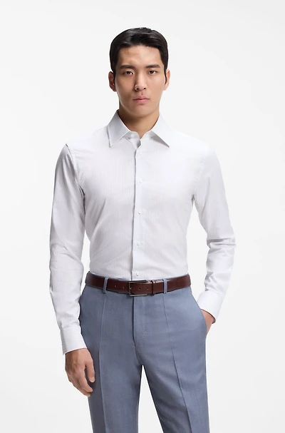 Striped slim-fit shirt Italian-made cotton