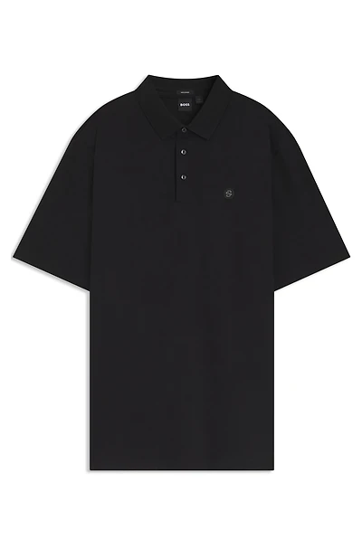 Regular-fit polo shirt mercerized interlock cotton