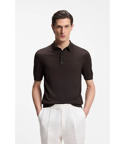 Knit polo virgin wool