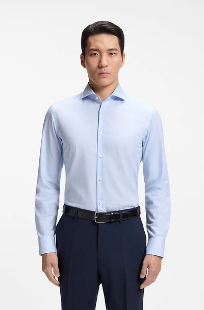 Easy-iron slim-fit shirt cotton twill