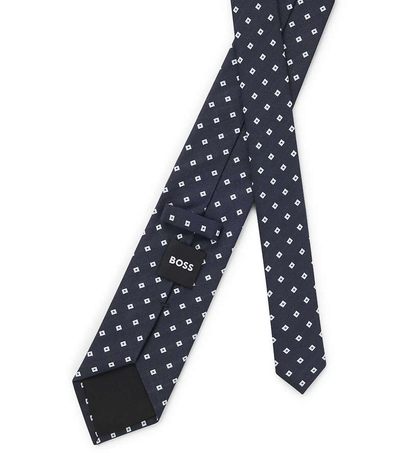 Jacquard-pattern tie in a silk blend