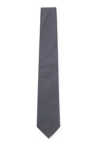 Diagonal-stripe tie in Italian-made silk jacquard