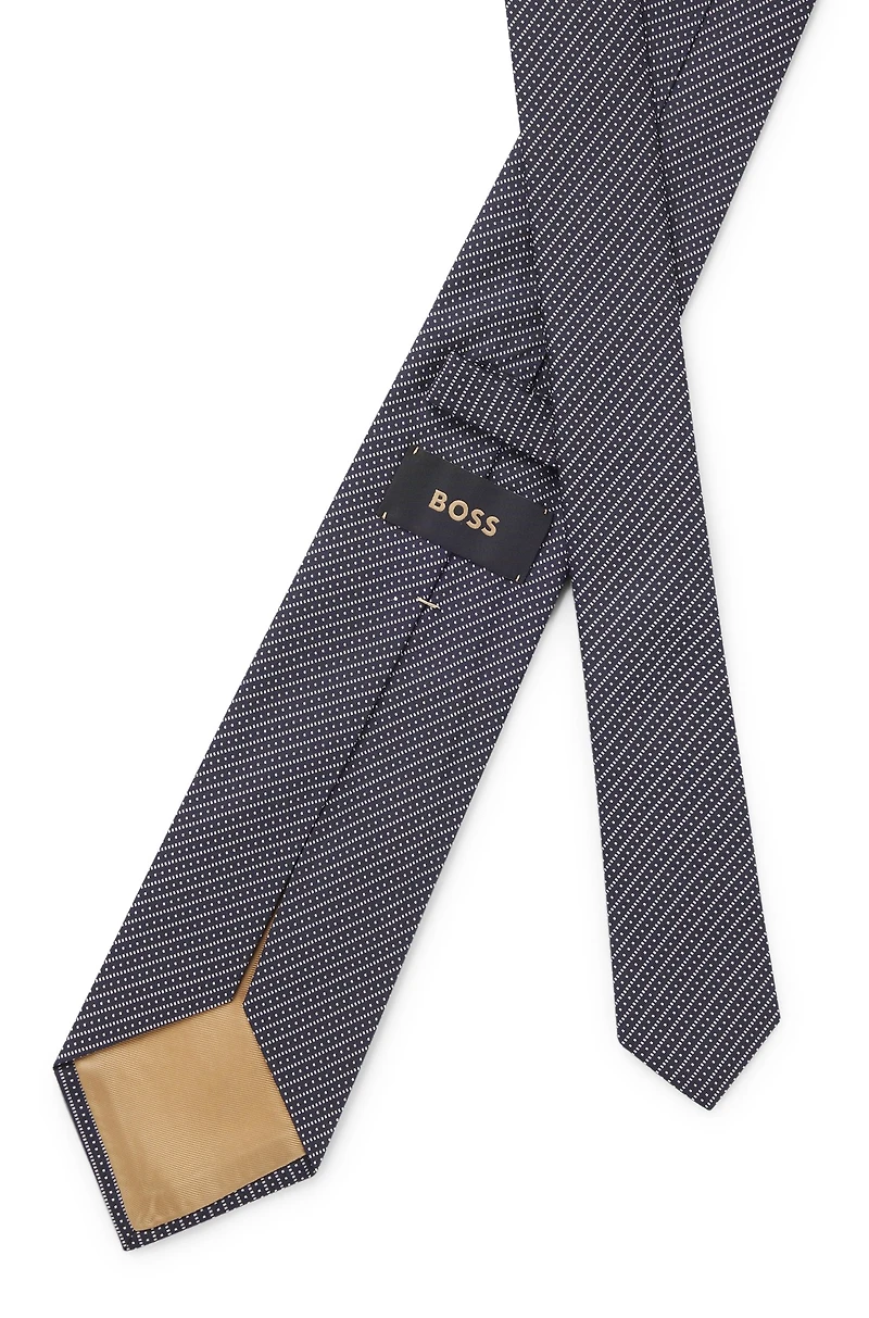 Diagonal-stripe tie in Italian-made silk jacquard
