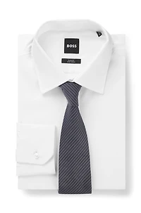 Diagonal-stripe tie in Italian-made silk jacquard