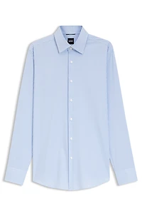 Checked slim-fit shirt performance-stretch fabric