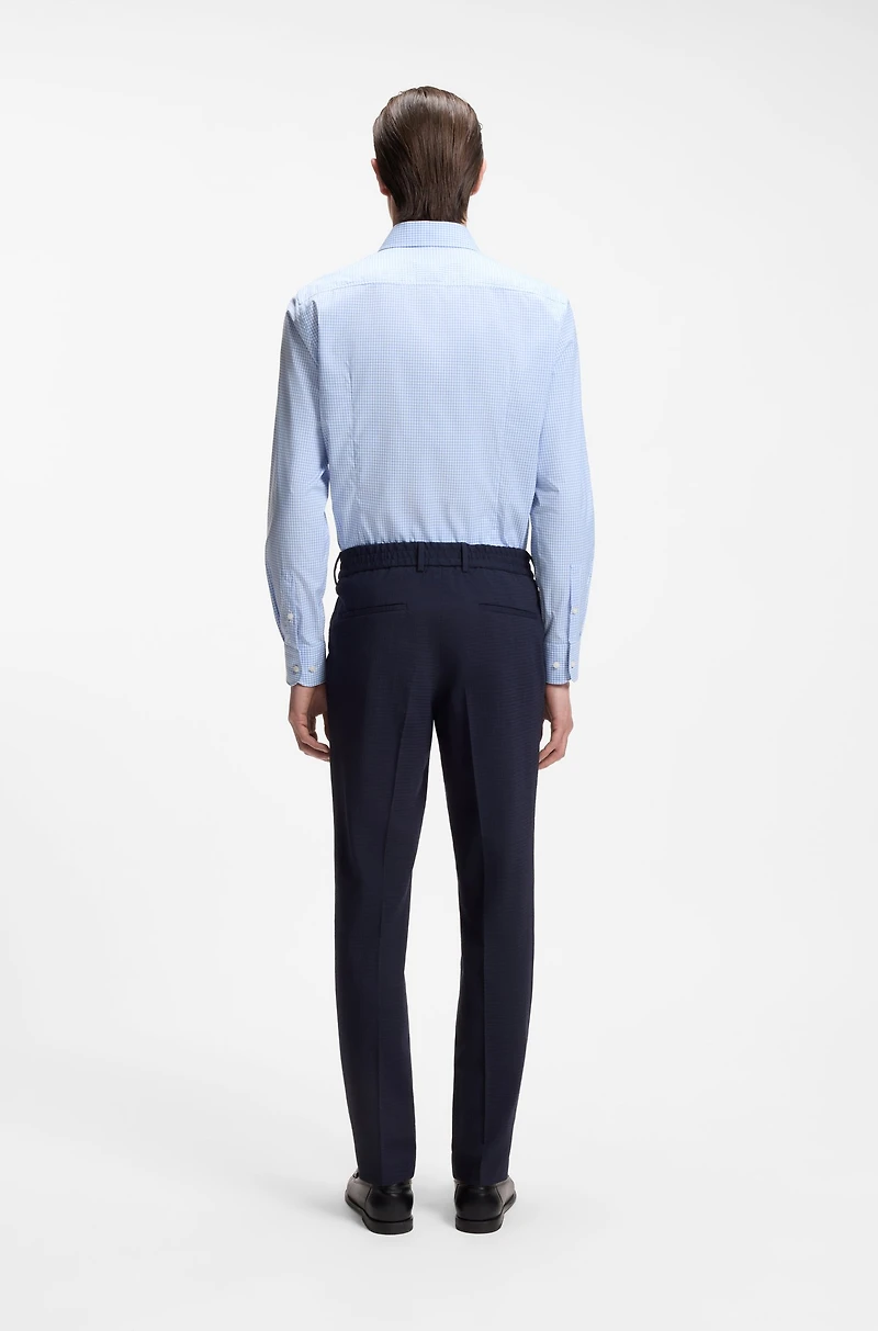Checked slim-fit shirt performance-stretch fabric