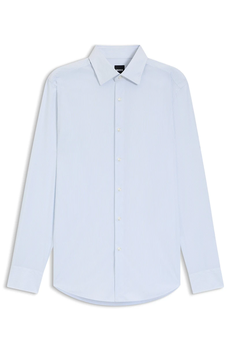 Striped slim-fit shirt performance-stretch fabric