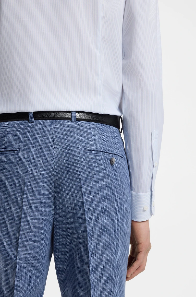 Striped slim-fit shirt performance-stretch fabric