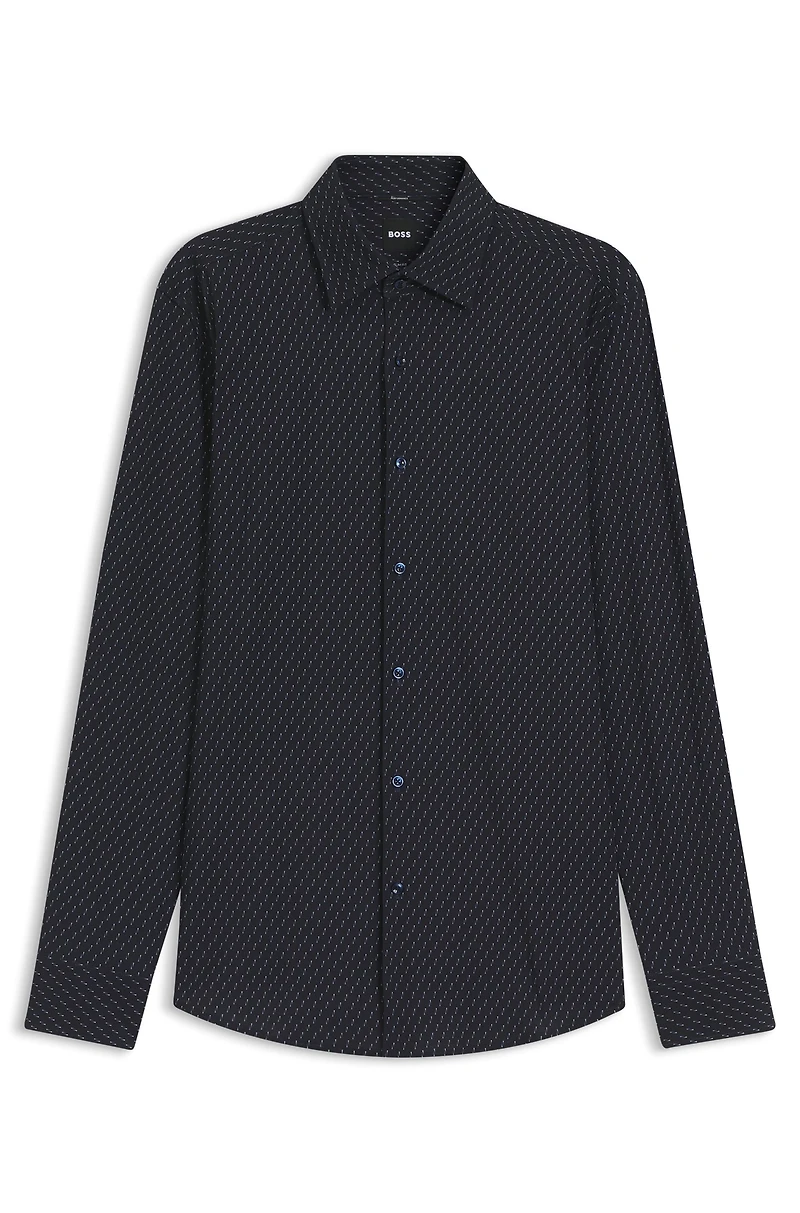 Printed slim-fit shirt performance-stretch jersey