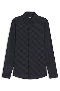 Printed slim-fit shirt performance-stretch jersey