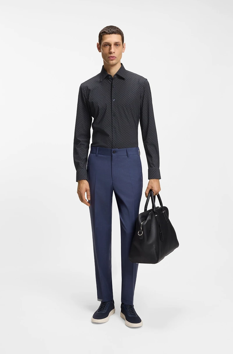 Printed slim-fit shirt performance-stretch jersey