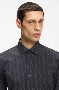 Printed slim-fit shirt performance-stretch jersey
