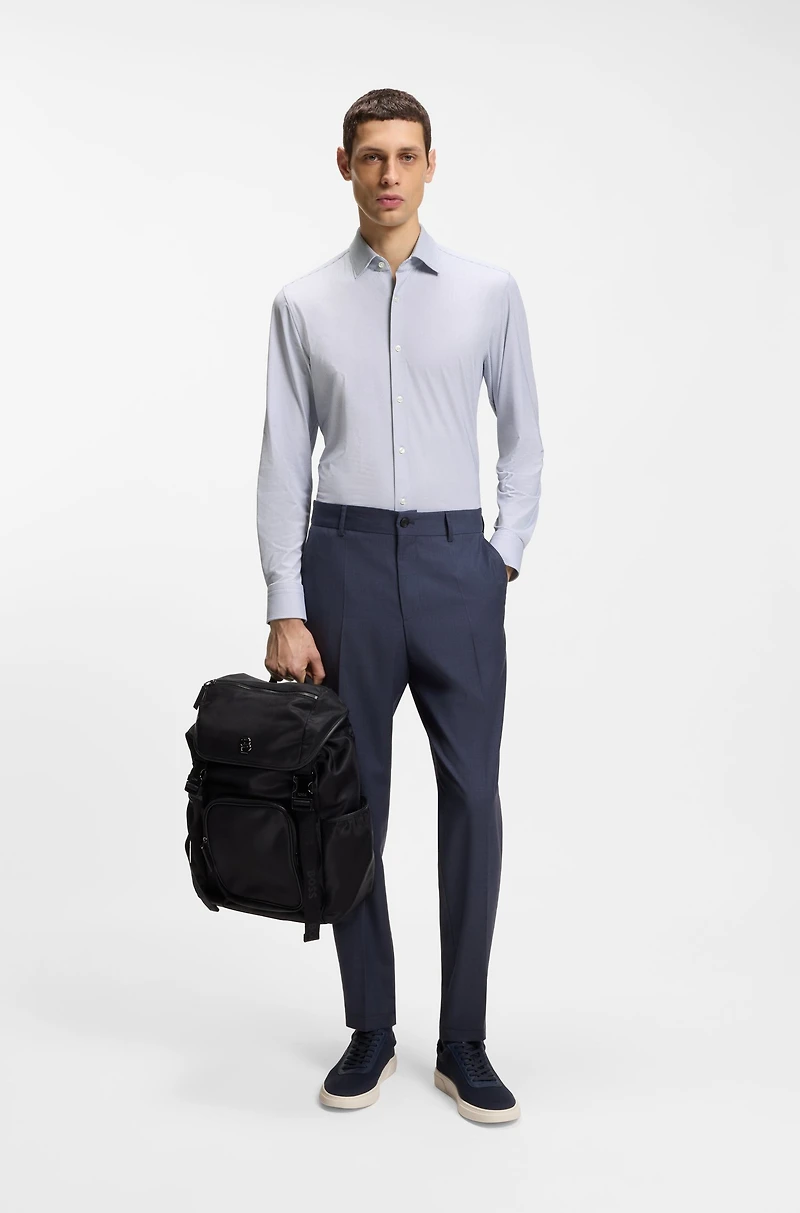 Slim-fit shirt Italian performance-stretch jersey