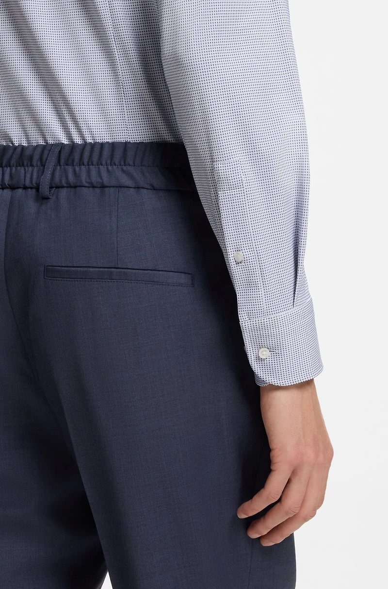 Slim-fit shirt Italian performance-stretch jersey