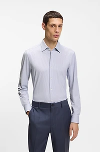 Slim-fit shirt Italian performance-stretch jersey