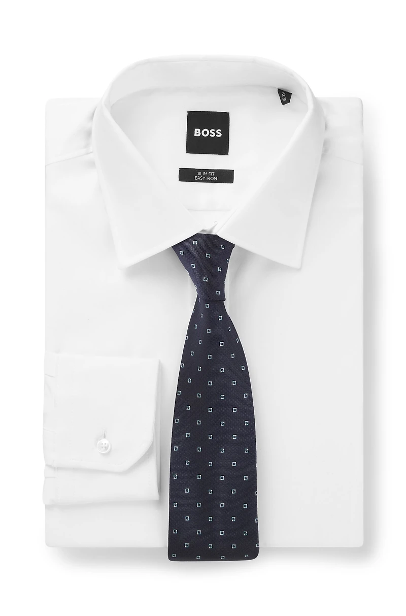 Jacquard-pattern tie in silk