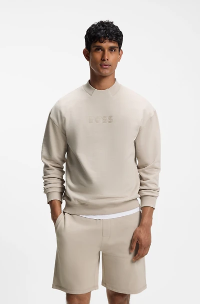 Cotton-terry sweatshirt with logo detail