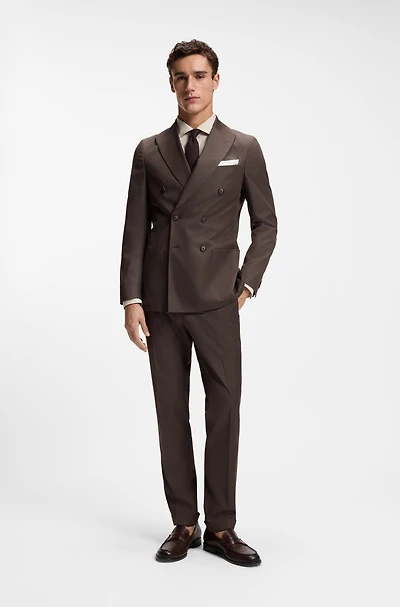 Two-piece slim-fit suit stretch cotton