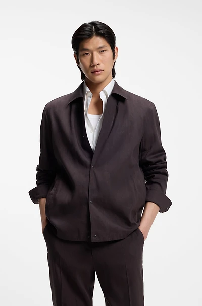 Relaxed-fit overshirt a linen blend