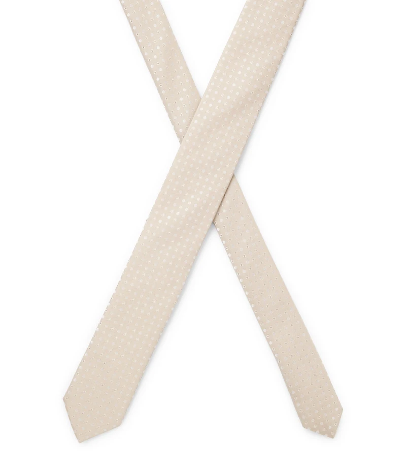 Jacquard-pattern tie in a silk blend