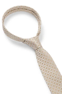 Silk-blend tie with jacquard pattern