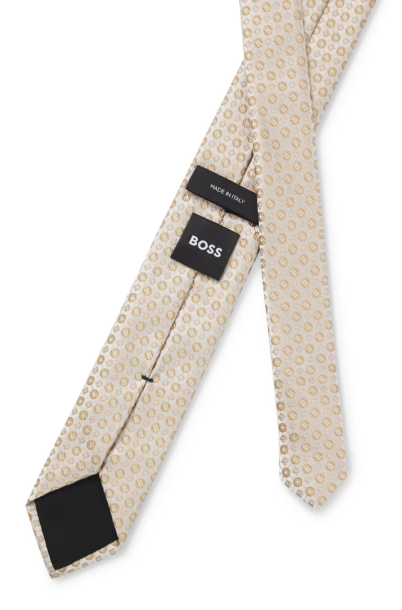 Silk-blend tie with jacquard pattern