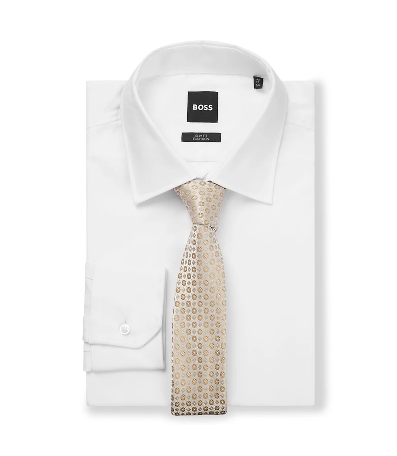 Silk-blend tie with jacquard pattern