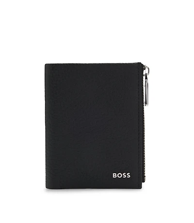 Logo-lettering wallet in grained leather