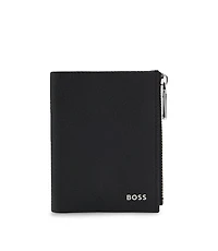Logo-lettering wallet in grained leather