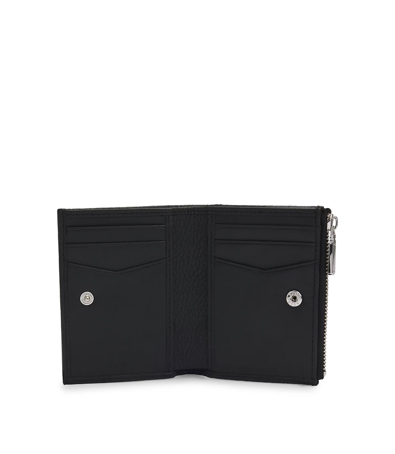Logo-lettering wallet in grained leather