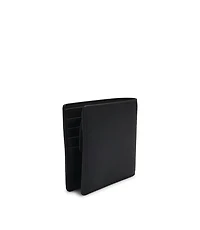 Billfold wallet with silver-tone logo and coin pocket