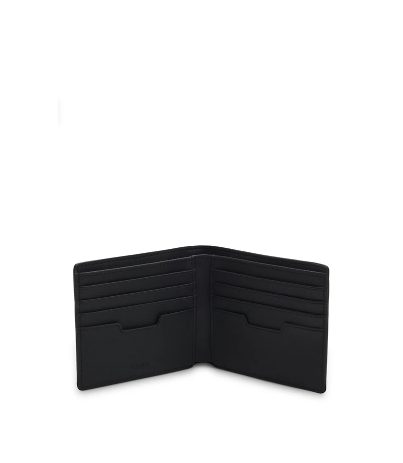 Billfold wallet with silver-tone logo lettering