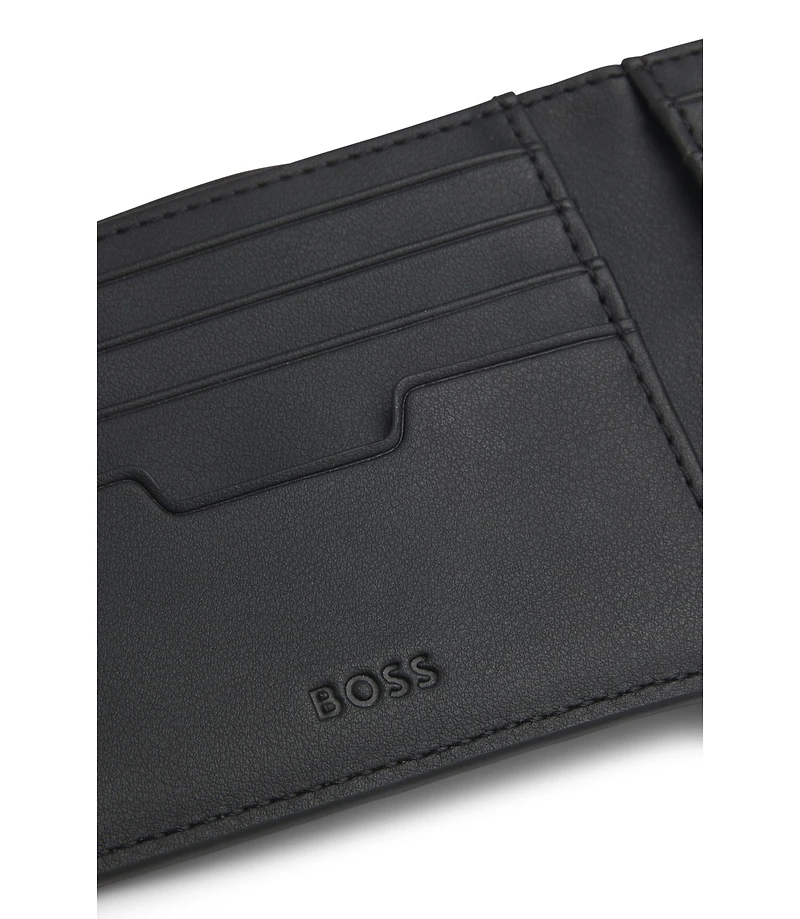 Billfold wallet with silver-tone logo lettering