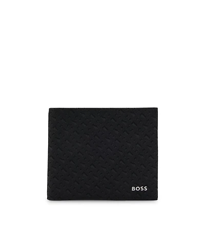 Billfold wallet with perforated monogram motif