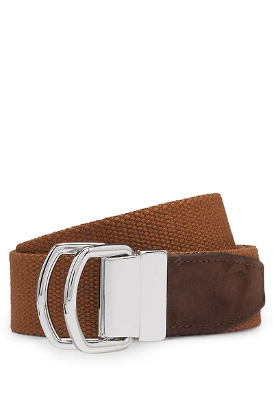 BOSS BY BECKHAM tape belt with nubuck trims