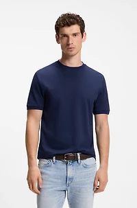 Regular-fit polo shirt cotton-silk jacquard