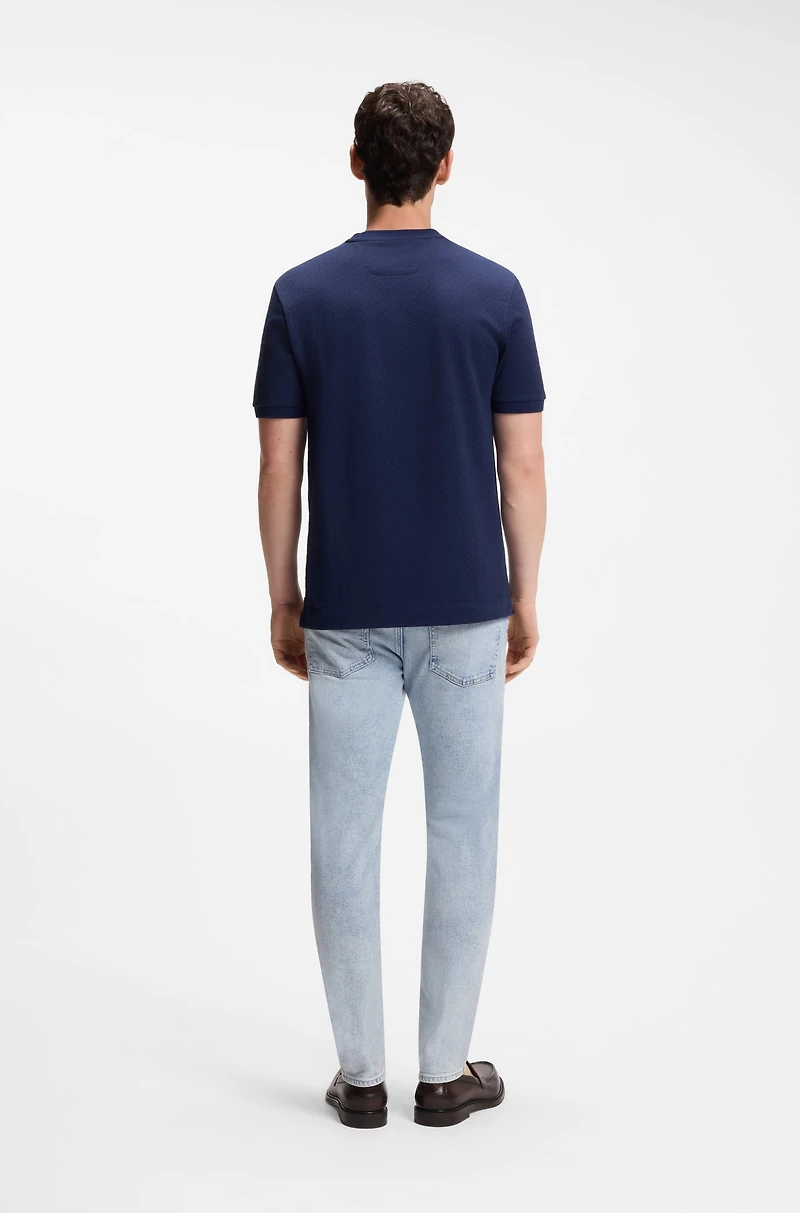 Regular-fit polo shirt cotton-silk jacquard